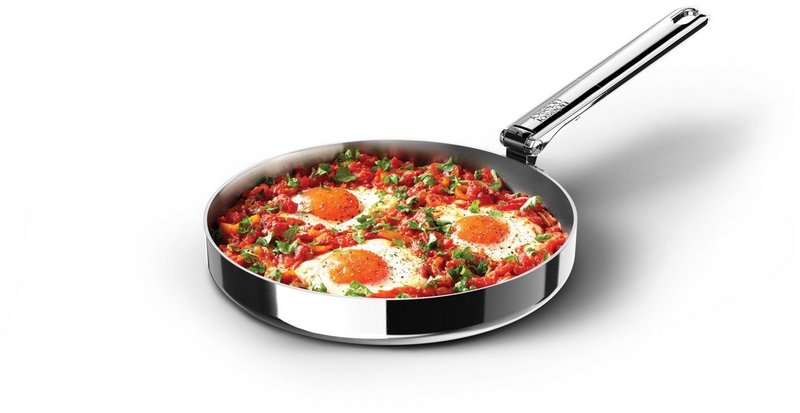 JosephJoseph Bratpfanne Space Steel 24cm Edelstahl mit Klappgriff 