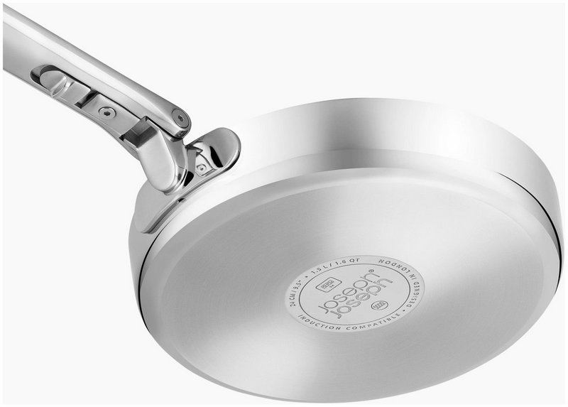 JosephJoseph Bratpfanne Space Steel 24cm Edelstahl mit Klappgriff 