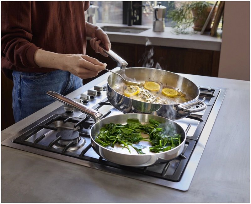 JosephJoseph Bratpfanne Space Steel 24cm Edelstahl mit Klappgriff 