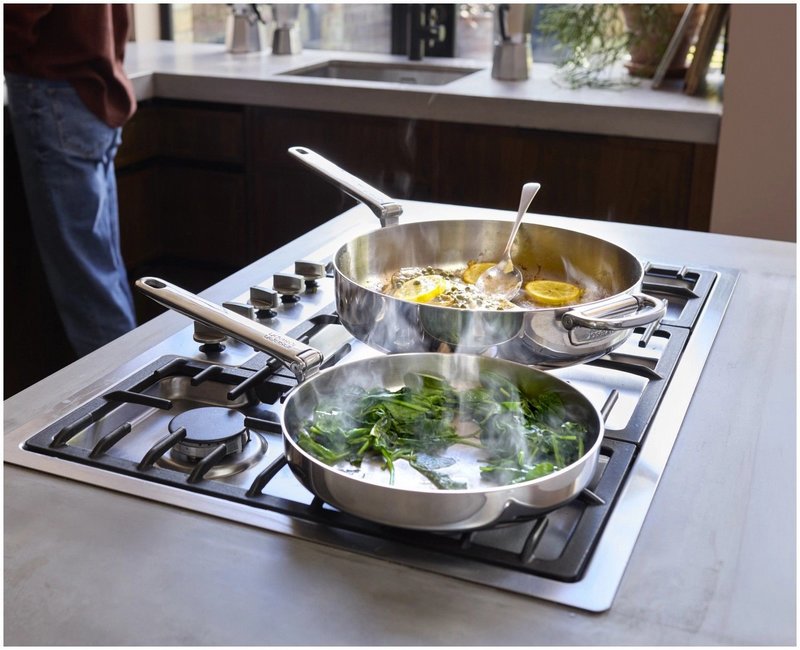 JosephJoseph Bratpfanne Space Steel 24cm Edelstahl mit Klappgriff 