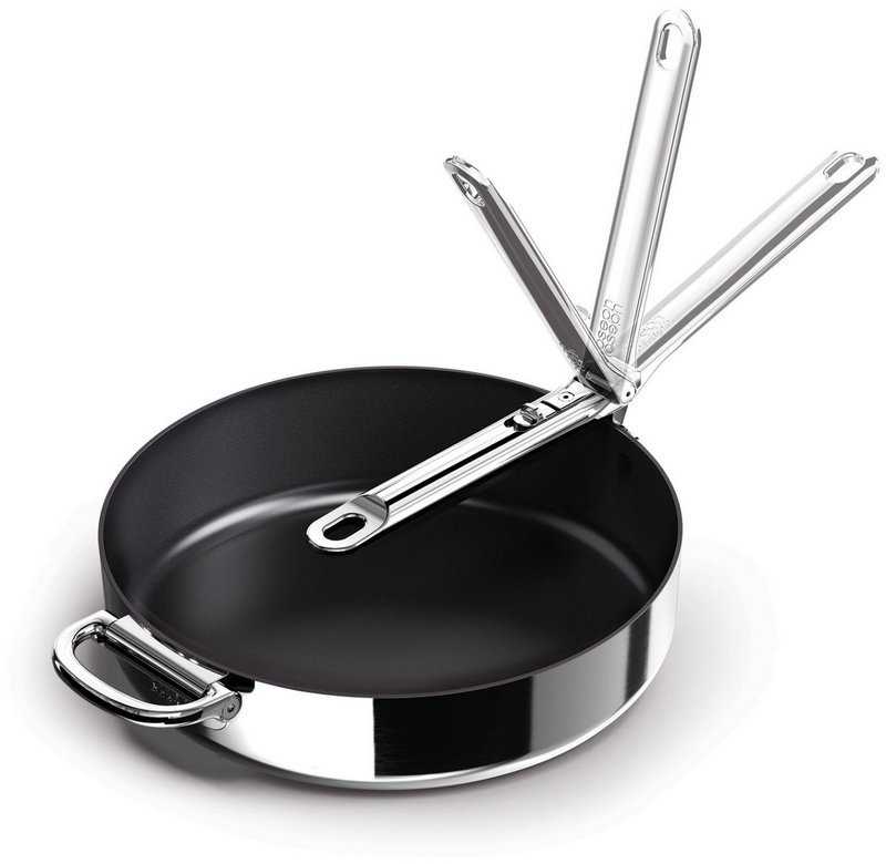 JosephJoseph Bratpfanne Space Steel 28cm Edelstahl Klappgriff antihaft 