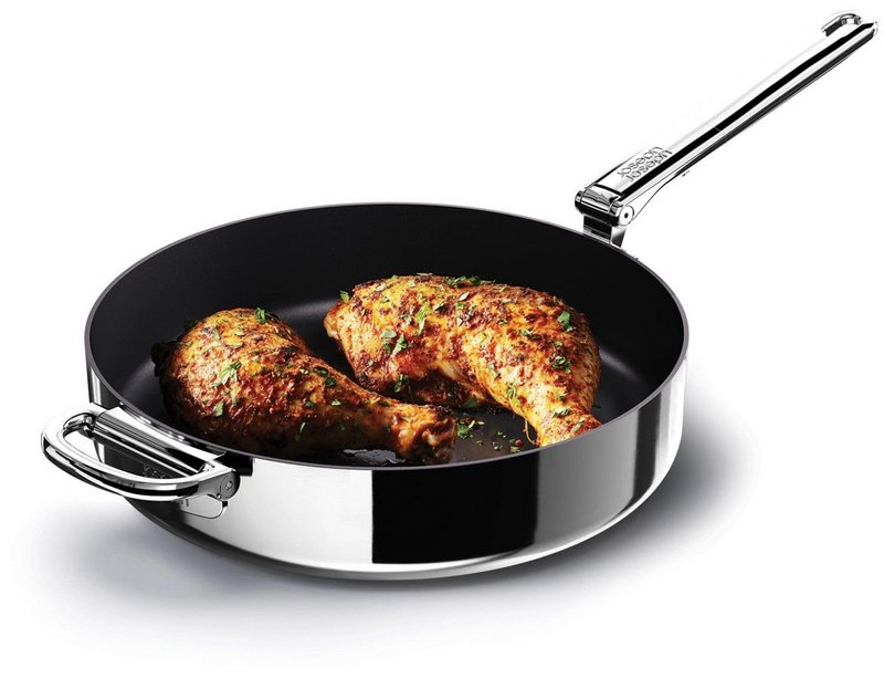 JosephJoseph Bratpfanne Space Steel 28cm Edelstahl Klappgriff antihaft 