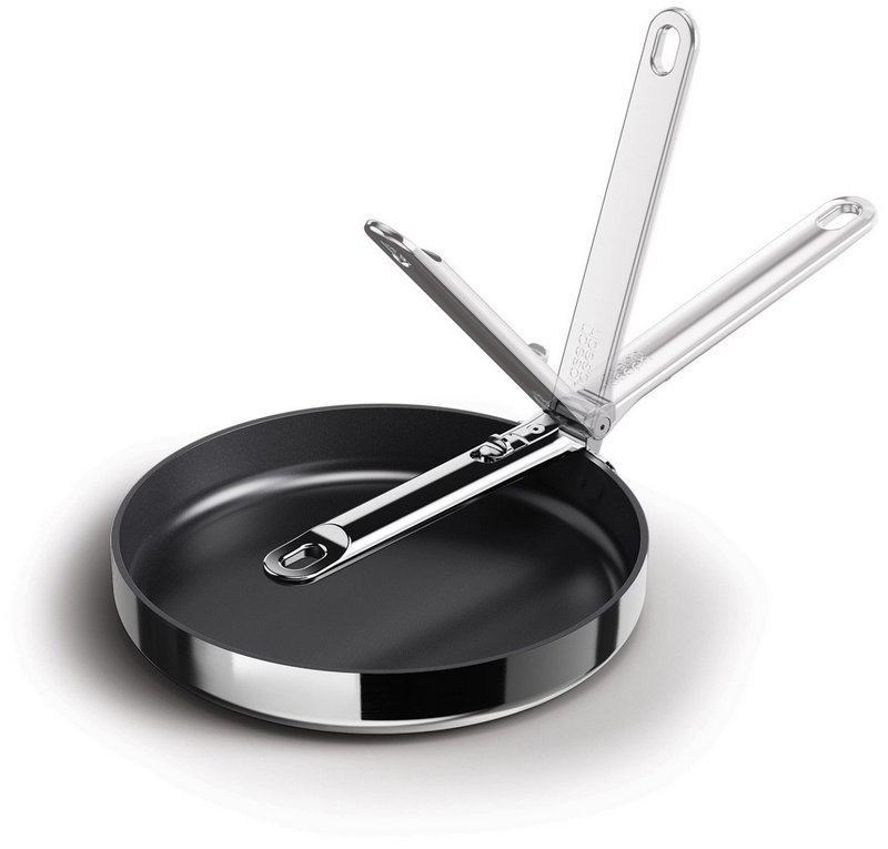 JosephJoseph Bratpfanne Space Steel 24cm Edelstahl Klappgriff antihaft 