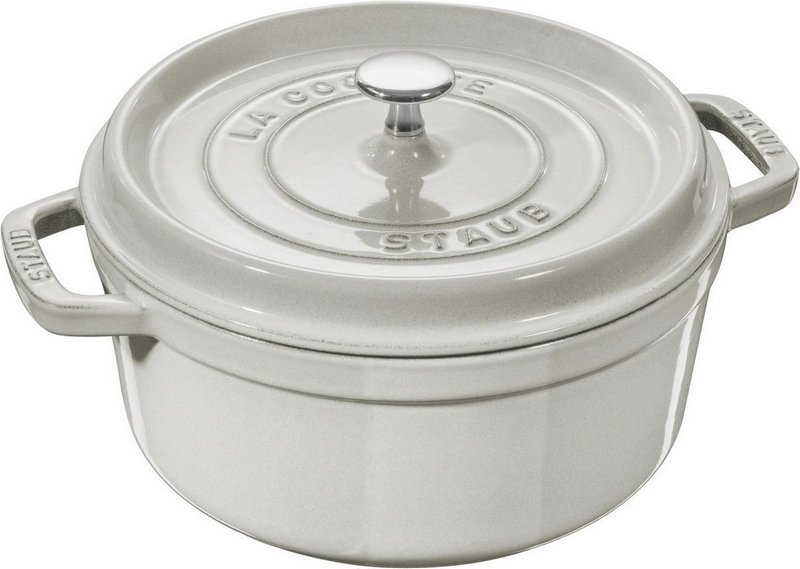 Staub Cocotte rund 24 cm Weisser Trüffel 