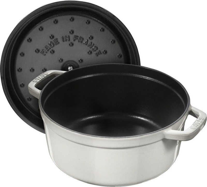Staub Cocotte rund 24 cm Weisser Trüffel 