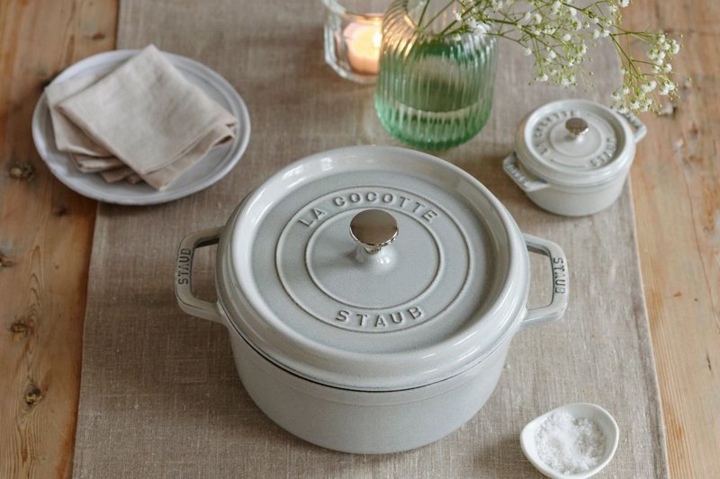 Staub Cocotte rund 28 cm Weisser Trüffel 