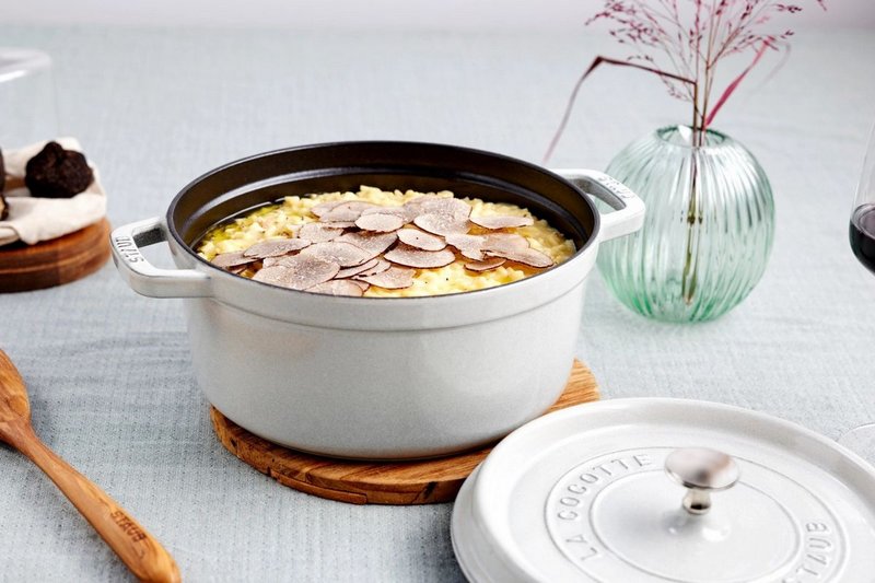 Staub Cocotte rund 28 cm Weisser Trüffel 