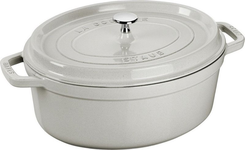 Staub Cocotte oval 29 cm Weisser Trüffel 