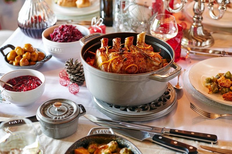 Staub Cocotte rund 28 cm Graphit Grau 