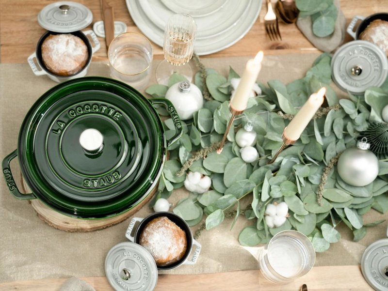 Staub Cocotte rund 24 cm Basilikum Grün 
