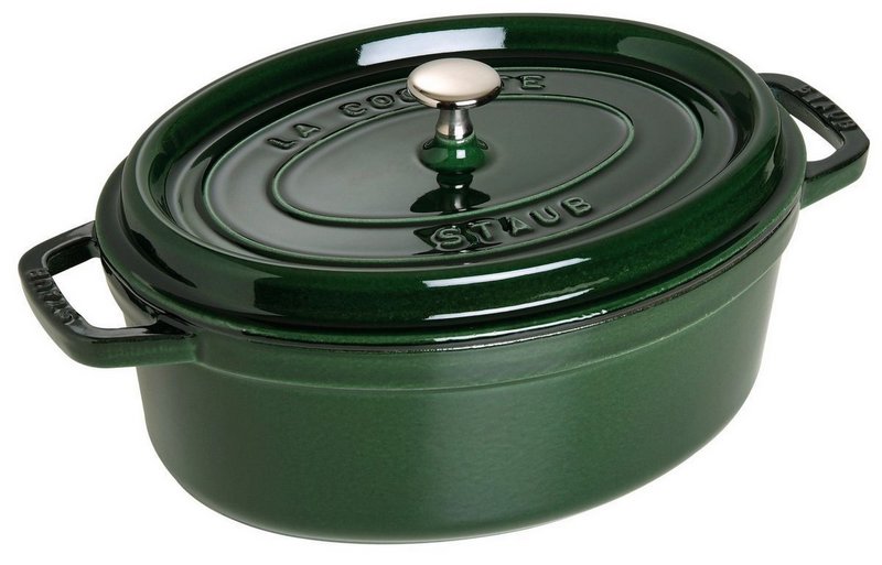 Staub Cocotte oval 29 cm Basilikum Grün 
