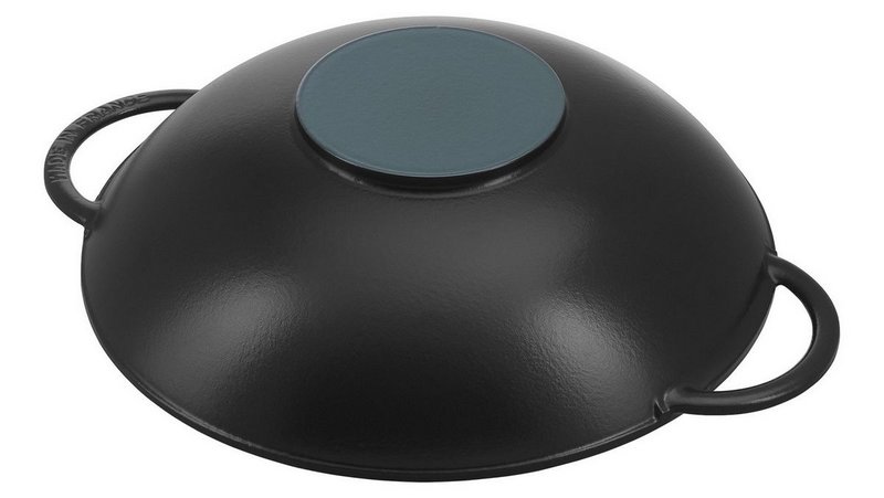 Staub Wok schwarz mit Glasdeckel 37 cm 