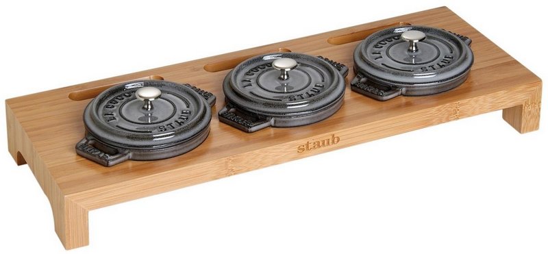 Staub Ständer für Cocottes Bambus 