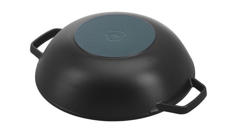 Staub Wok mit Glasdeckel schwarz 30 cm 