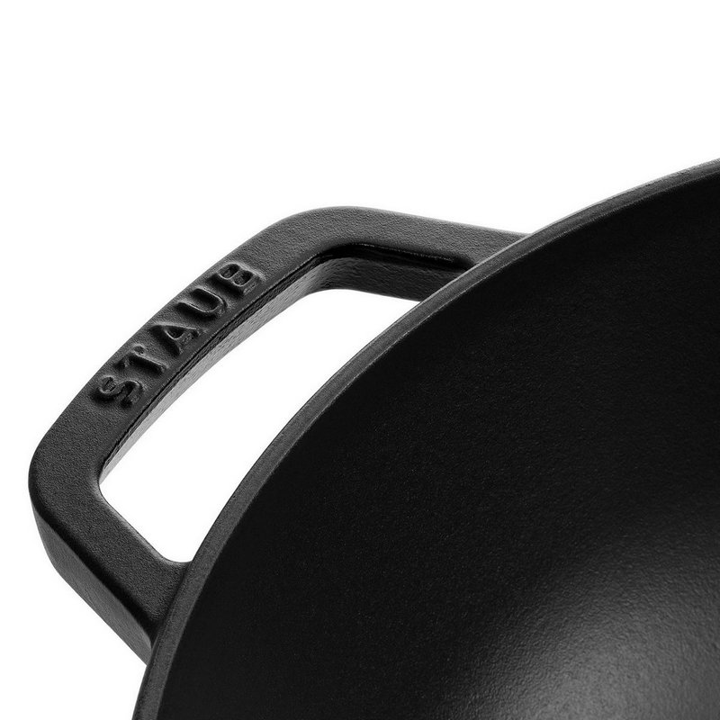 Staub Wok mit Glasdeckel schwarz 30 cm 