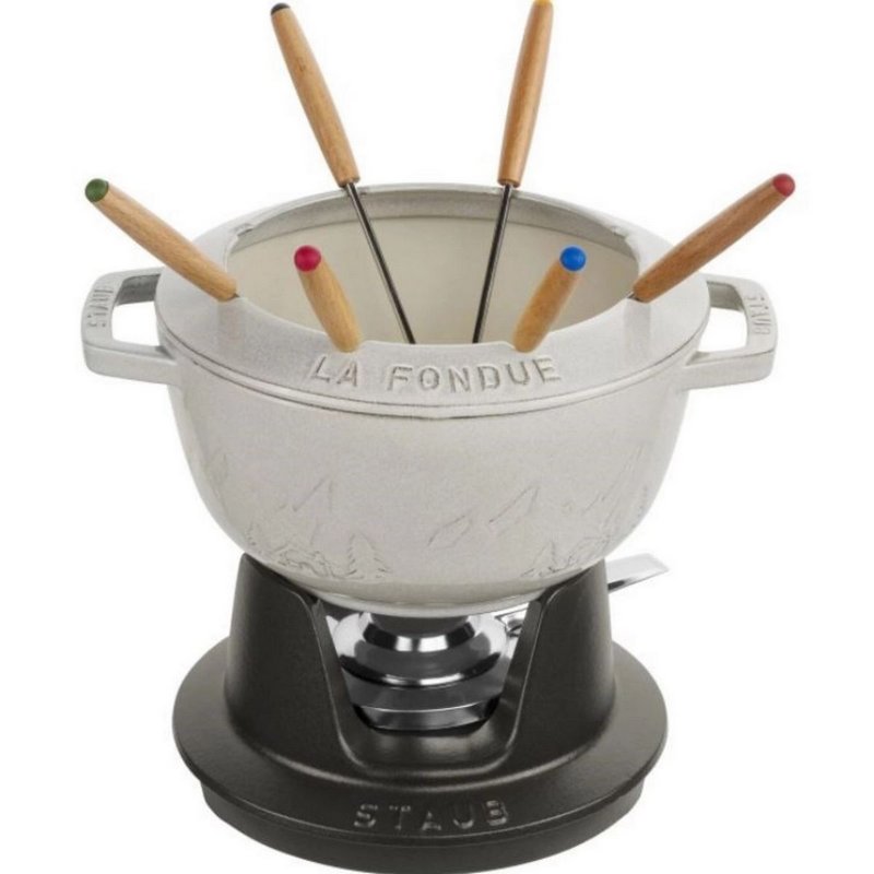 Staub Fondue Set 20 cm Weisser Trüffel 