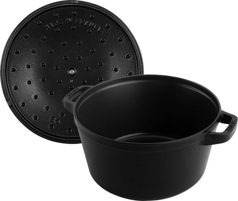 Staub Cocotte rund 24 cm Schwarz stackable 