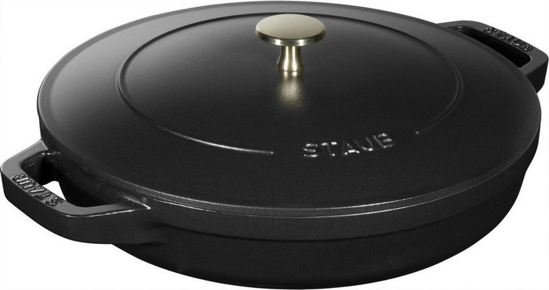 Staub Cocotte rund 24 cm Schwarz stackable 