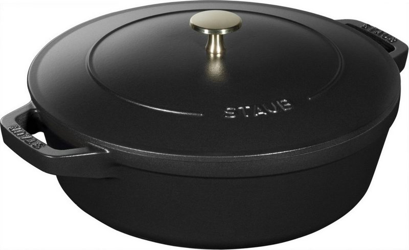Staub Cocotte rund 24 cm Schwarz stackable 