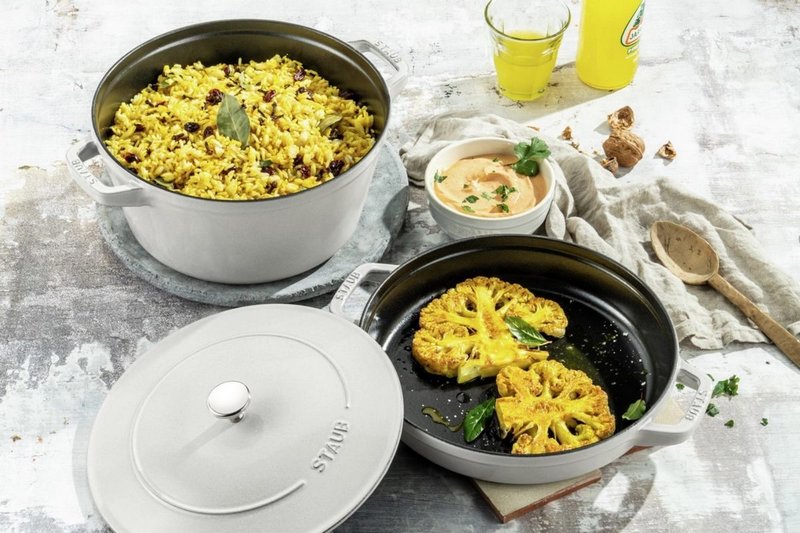 Staub Cocotte rund 24 cm Weisser Trüffel stackable 