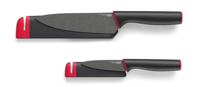 Joseph Joseph 2er Set Slice Sharpen Rüst- u.Kochm. m. Schärfer rot grau 