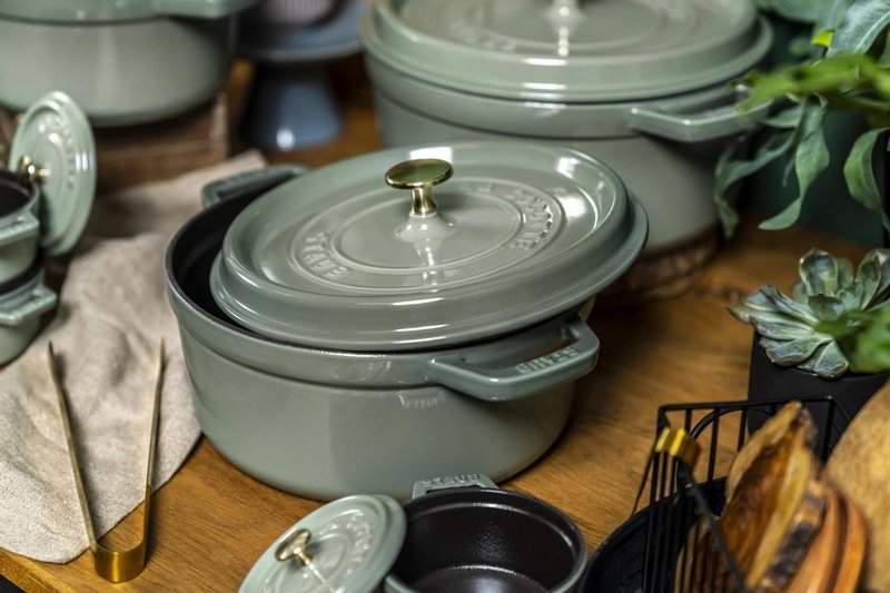 Staub Cocotte rund 28 cm Eucalyptus 