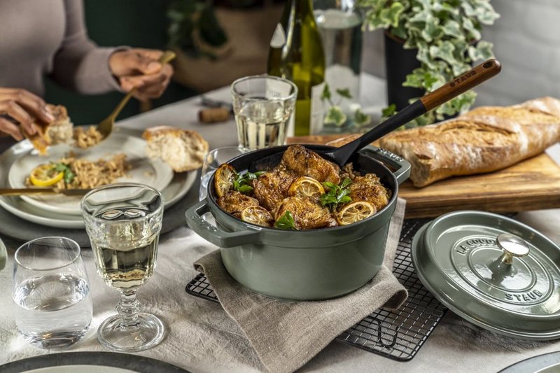 Staub Cocotte rund 22 cm Eucalyptus 