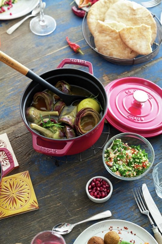 Staub Cocotte rund 22 cm Kirsch Rot 