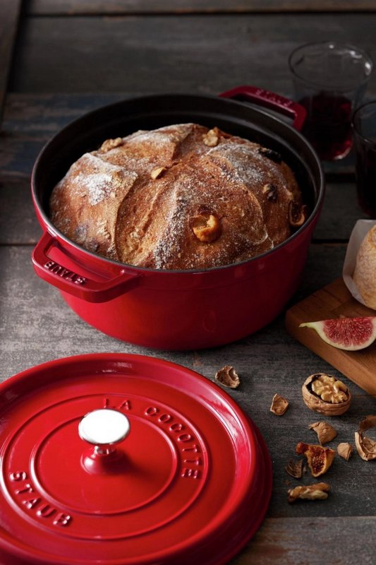 Staub Cocotte rund 24 cm Kirsch Rot 
