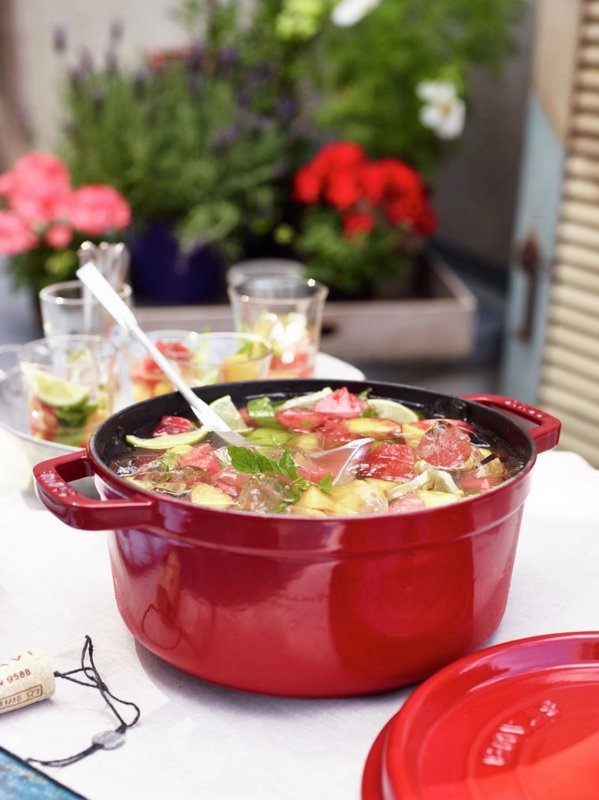 Staub Cocotte rund 24 cm Kirsch Rot 