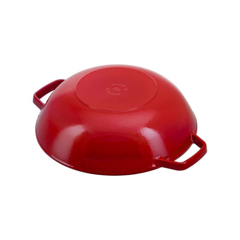 Staub Wok mit Glasdeckel Kirsch Rot 30 cm 