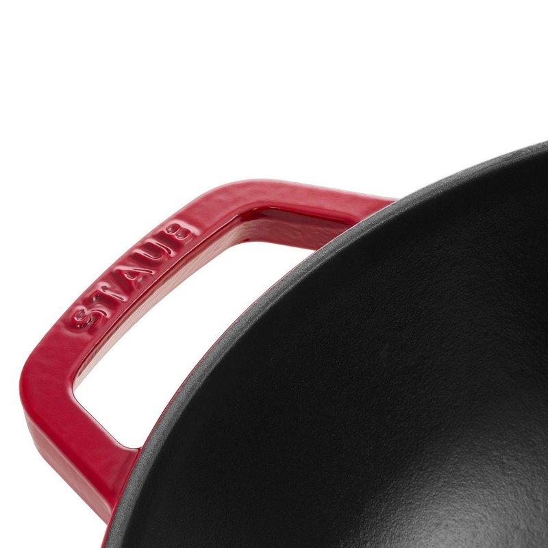 Staub Wok mit Glasdeckel Kirsch Rot 30 cm 
