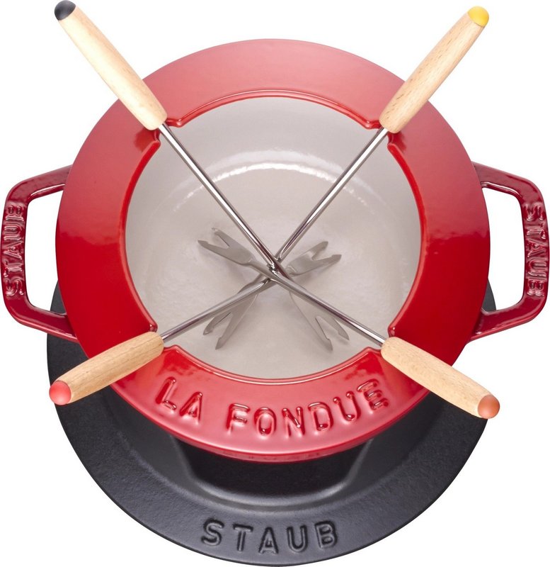 Staub Fondue Set 16 cm Kirsch Rot 
