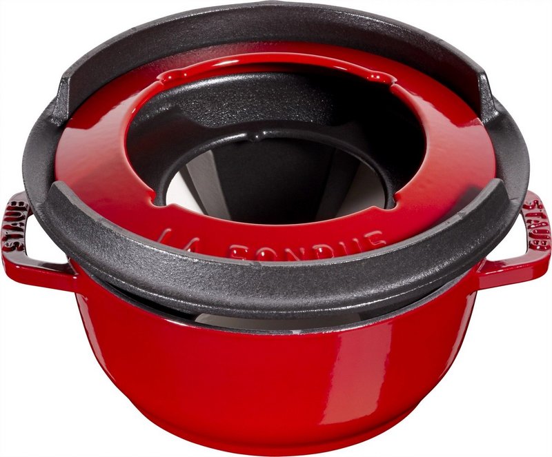 Staub Fondue Set 16 cm Kirsch Rot 