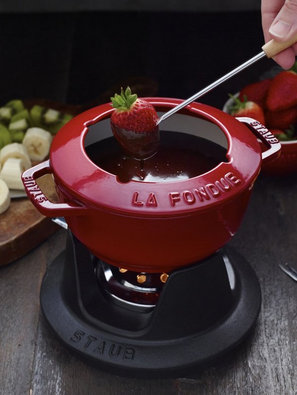 Staub Fondue Set 16 cm Kirsch Rot 