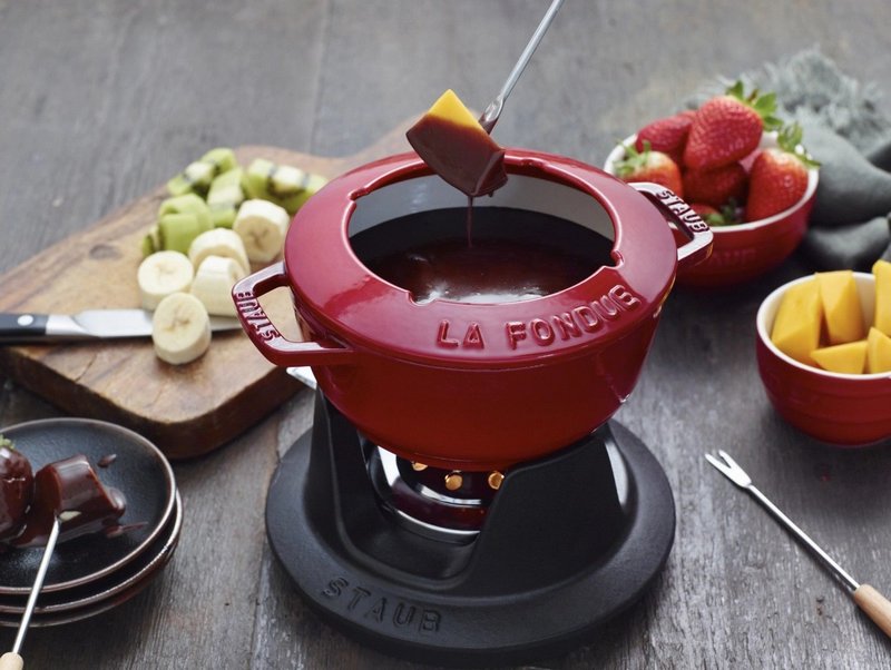 Staub Fondue Set 16 cm Kirsch Rot 