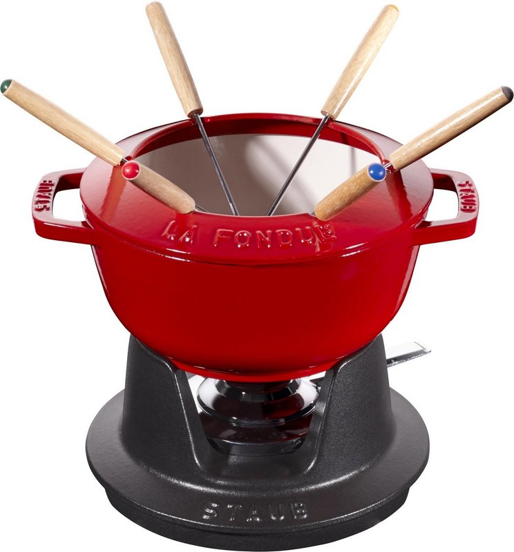 Staub Fondue Set 18cm Kirsch Rot 