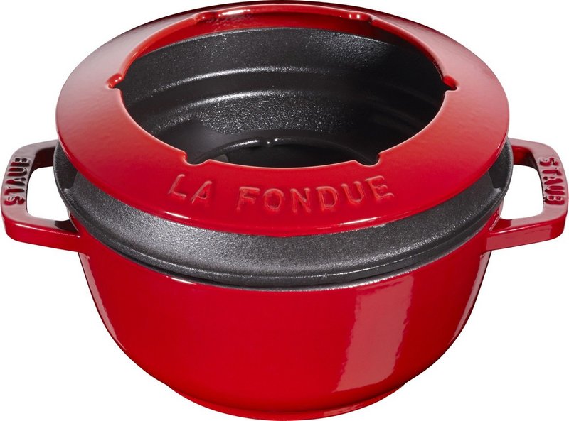 Staub Fondue Set 18cm Kirsch Rot 