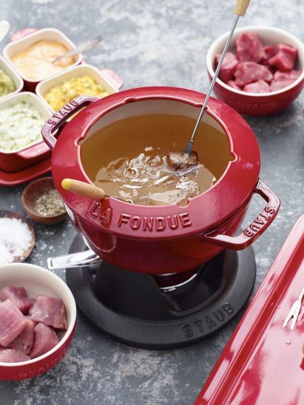 Staub Fondue Set 18cm Kirsch Rot 