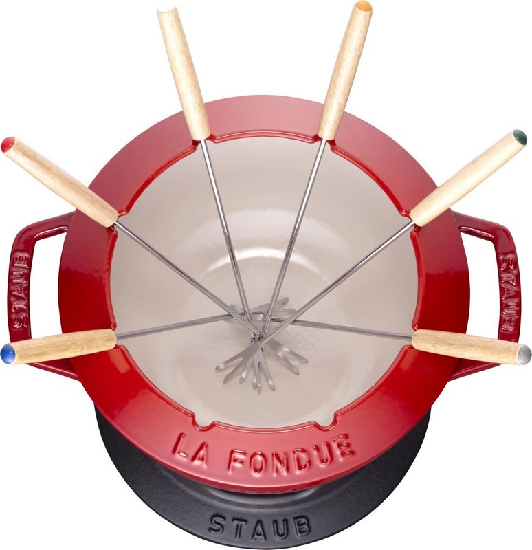 Staub Fondue Set 20 cm Kirsch Rot 