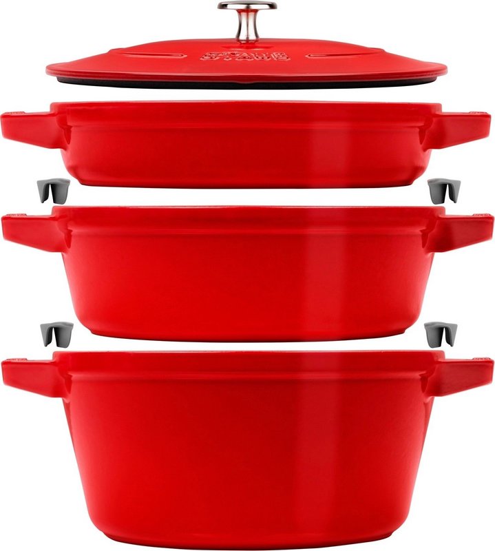 Staub Cocotte rund 24 cm Kirsch Rot 