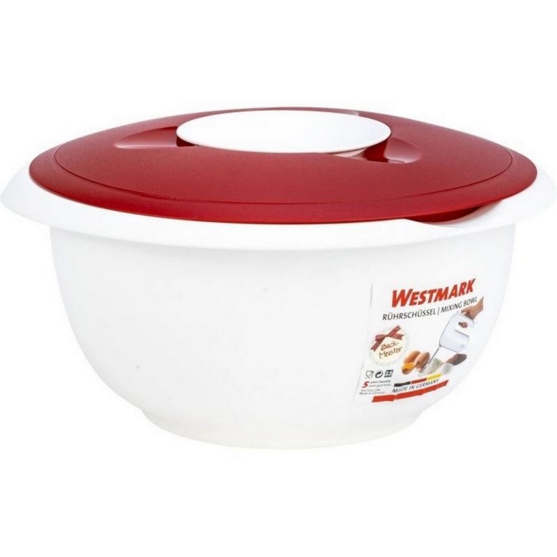 Westmark Rührschüssel mit Spritzschutz 2.5l rot 
