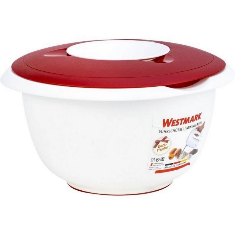 Westmark Rührschüssel mit Spritzschutz 3.5l rot 