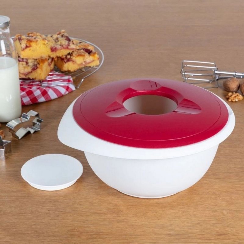 Westmark Rührschüssel mit Spritzschutz 3.5l rot 