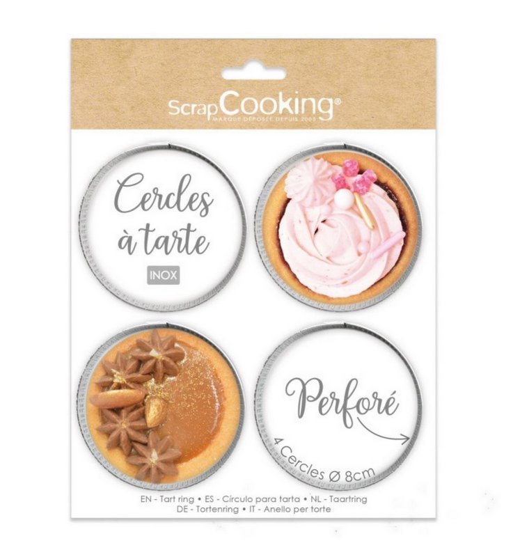Scrap Cooking 4er Set Tortenringe perforiert rund 8cm 