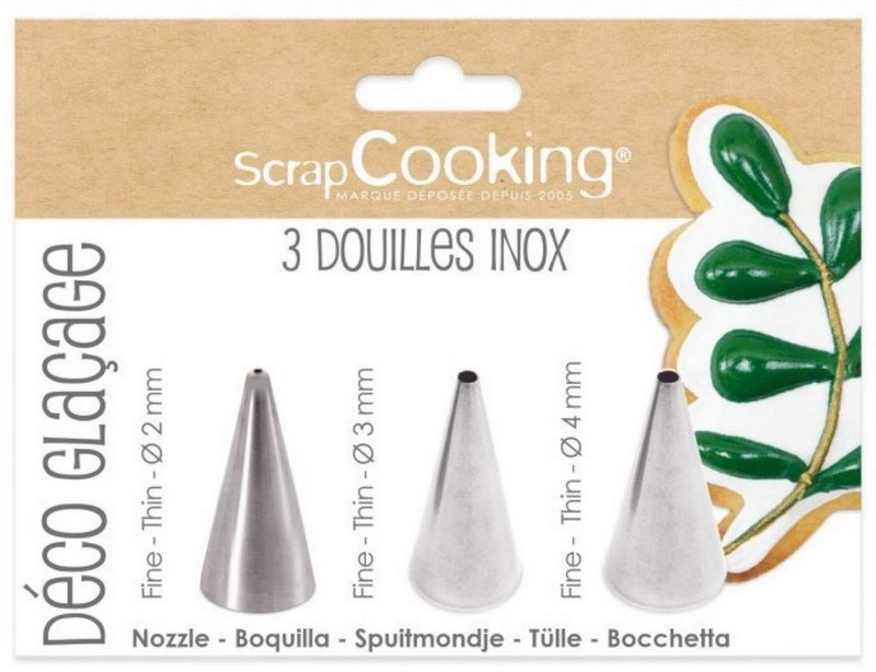 Scrap Cooking 3er Set Edelstahltüllen Deko Glasur 
