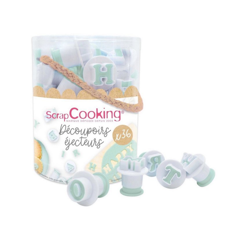 Scrap Cooking 36-tlg. Set Stempelschneider Buchstaben und Zahlen 