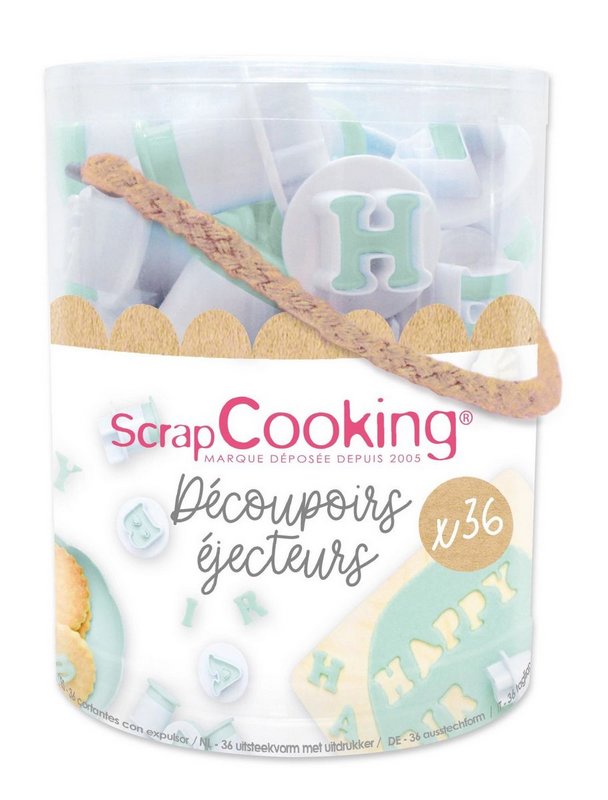 Scrap Cooking 36-tlg. Set Stempelschneider Buchstaben und Zahlen 