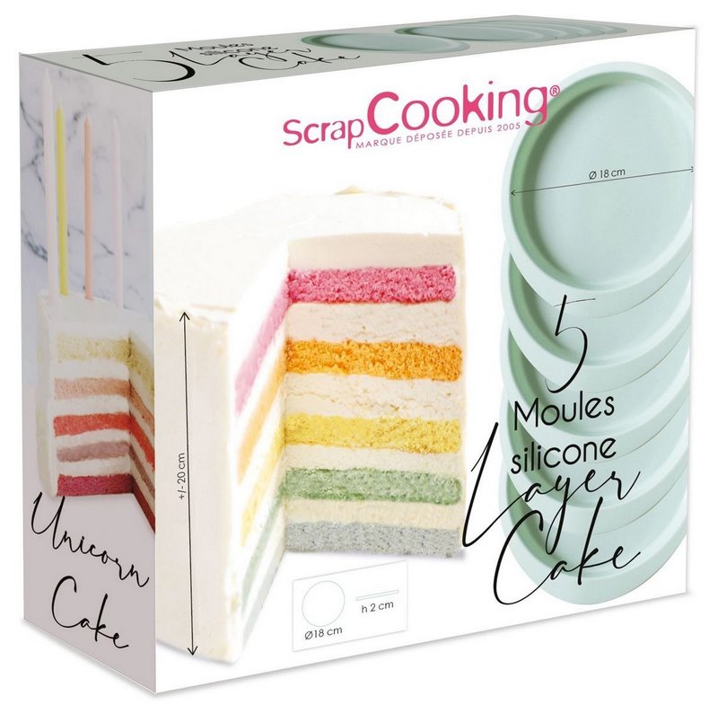 Scrap Cooking 5 Silikonbackformen für Layer Cake 