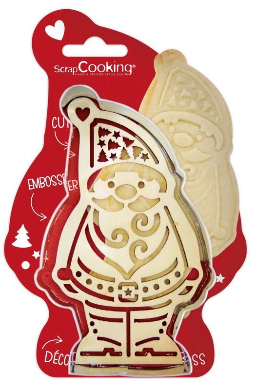 Scrap Cooking Ausstechform und Holzpräger Weihnachtsmann 